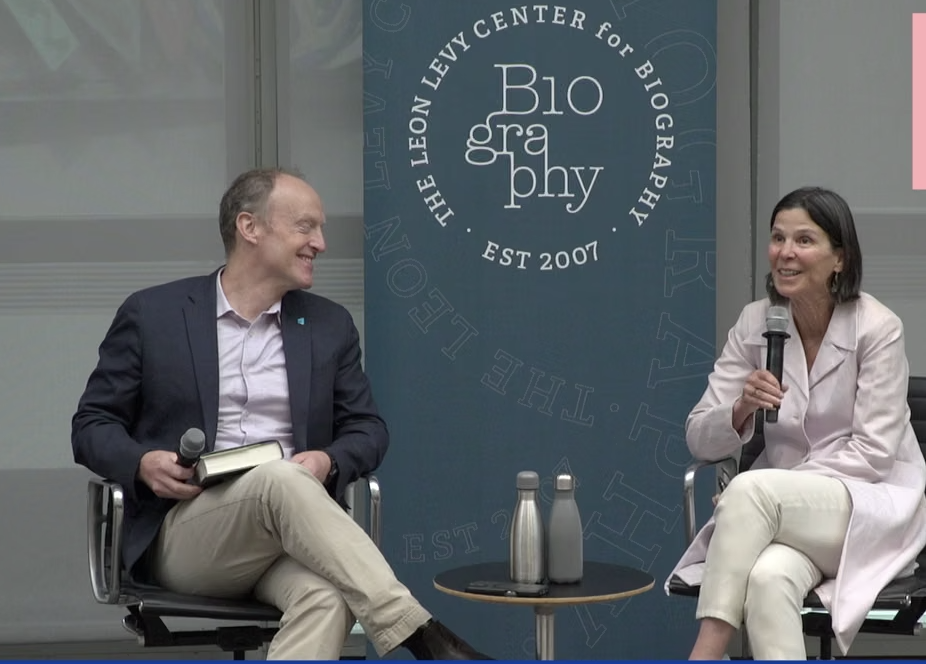 Miriam Horn and Joe Walston at CUNY's Leon Levy Center for Biography